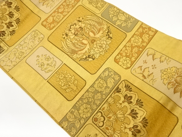 JAPANESE NAGOYA OBI / WOVEN FLOWER CREST
